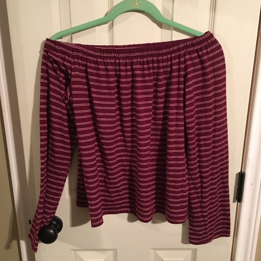 Off the shoulder striped top